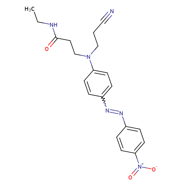 Propanamide, 3-[(2-cyanoethyl)[4-[(4-nitrophenyl)azo]phenyl]amino]-N-ethyl- structural formula