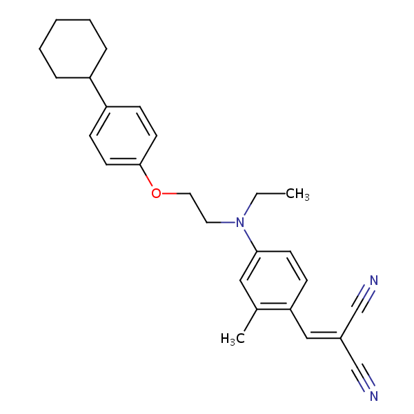 Propanedinitrile, [[4-[[2-(4-cyclohexylphenoxy)ethyl]ethylamino]-2-methylphenyl]methylene]- structural formula