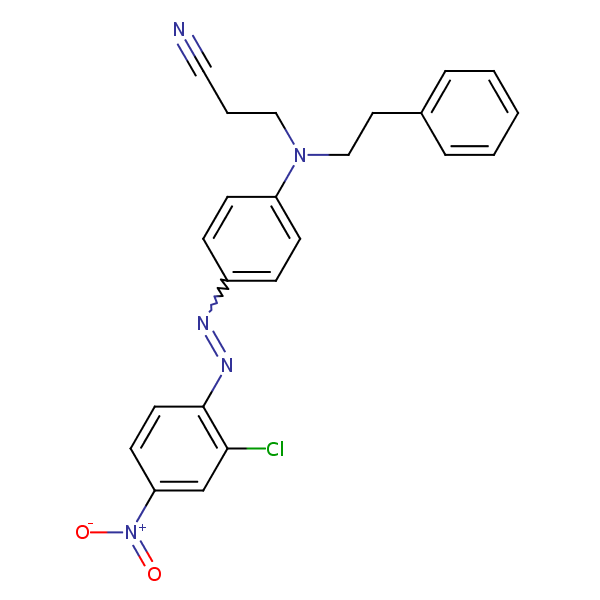 Propanenitrile, 3-[[4-[(2-chloro-4-nitrophenyl)azo]phenyl](2-phenylethyl)amino]- structural formula