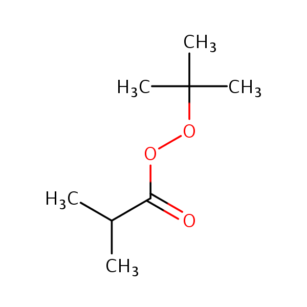 Propaneperoxoic acid, 2-methyl-, 1,1-dimethylethyl ester structural formula