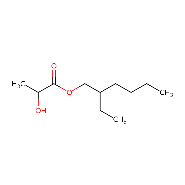 Propanoic acid, 2-hydroxy-, 2-ethylhexyl ester structural formula