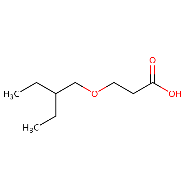 Propionic acid, 3-(2-ethylbutoxy)- structural formula