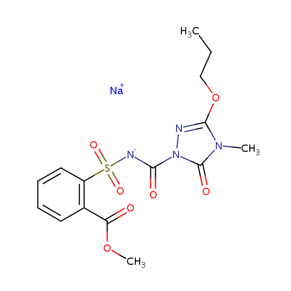 Propoxycarbazone-sodium structural formula