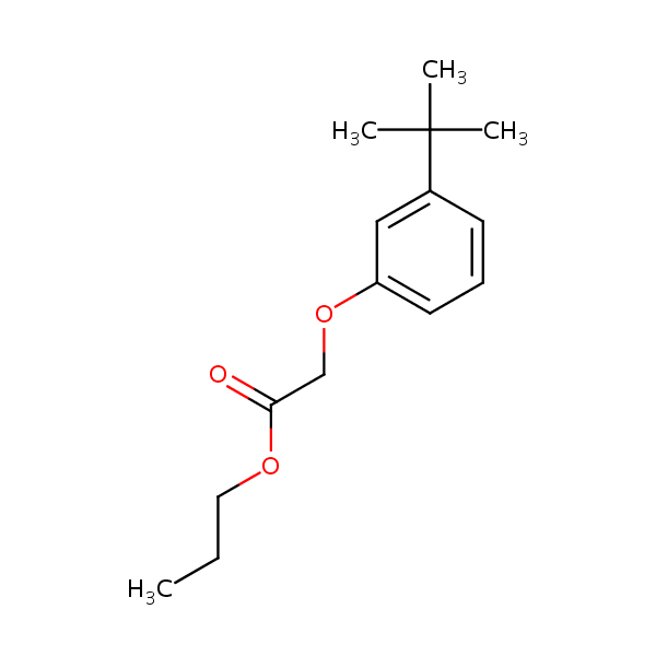 Propyl-3-tert-butylphenoxyacetate structural formula