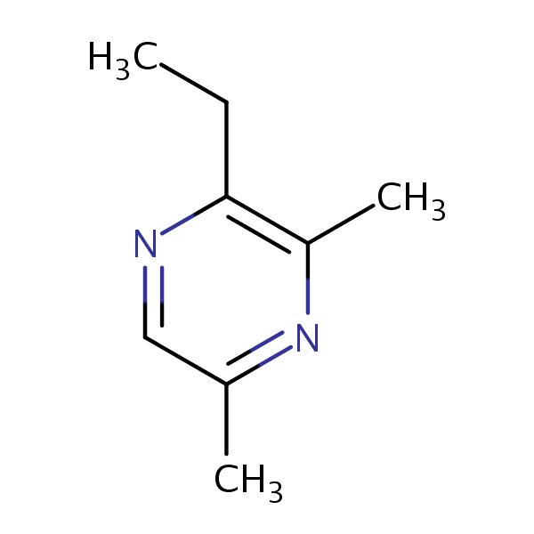 Pyrazine, 2-ethyl-3,5-dimethyl- structural formula