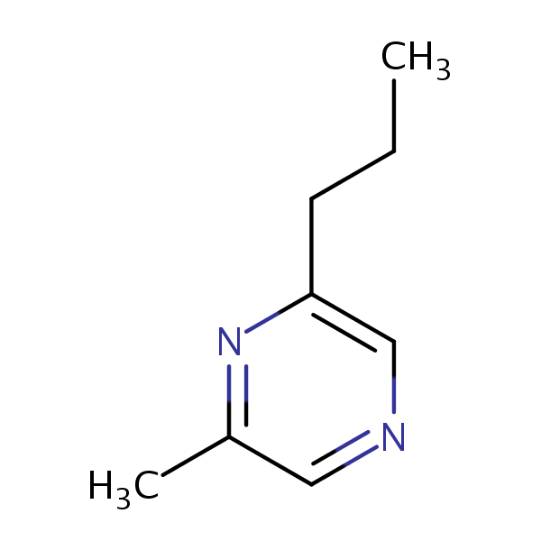 Pyrazine, 2-methyl-6-propyl- structural formula