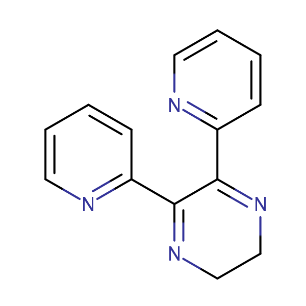Pyrazine, 2,3-dihydro-5,6-di-2-pyridinyl- structural formula