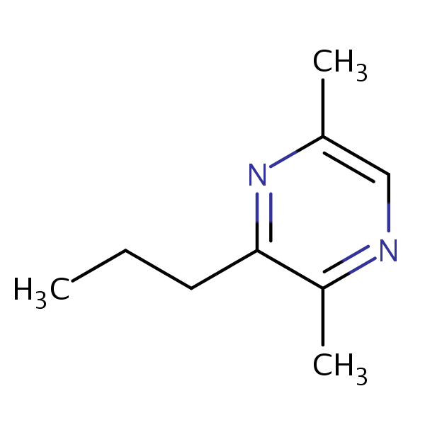 Pyrazine, 2,5-dimethyl-3-propyl- structural formula