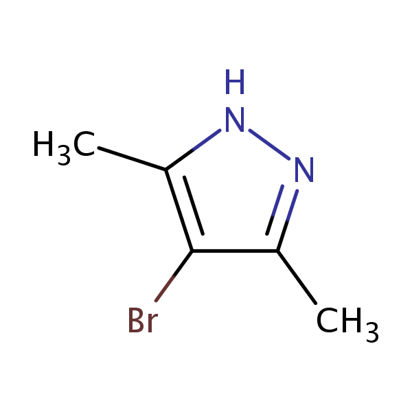 Pyrazole, 4-bromo-3,5-dimethyl- structural formula