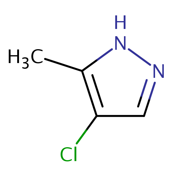 Pyrazole, 4-chloro-3-methyl- structural formula