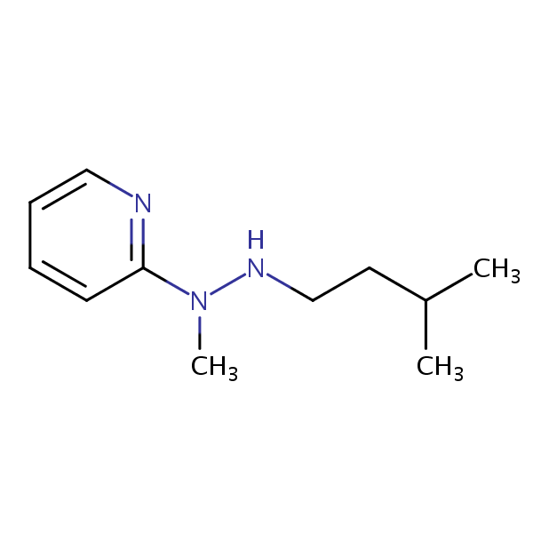 Pyridine, 2-[1-methyl-2-(3-methylbutyl)hydrazino]- structural formula