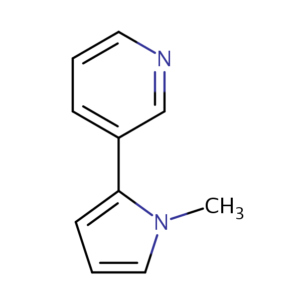 Pyridine, 3-(1-methyl-1H-pyrrol-2-yl)- structural formula
