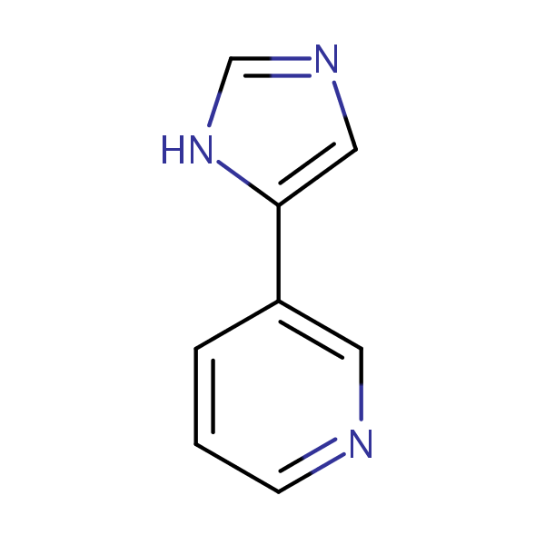 Pyridine, 3-(1H-imidazol-4-yl)- structural formula