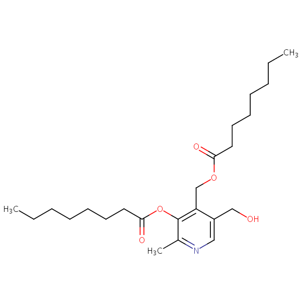Pyridoxine 4,5-dicaprylate structural formula
