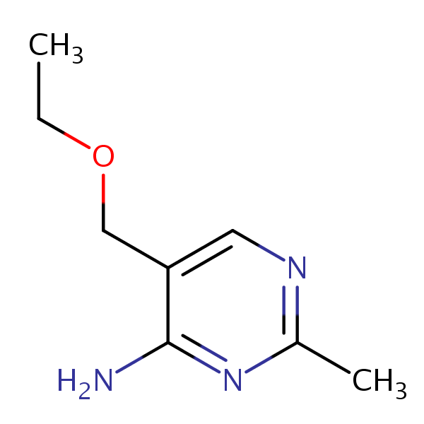 Pyrimidine, 4-amino-5-(ethoxymethyl)-2-methyl- structural formula