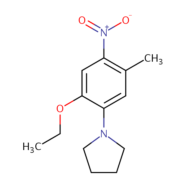 Pyrrolidine, 1-(2-ethoxy-5-methyl-4-nitrophenyl)- structural formula