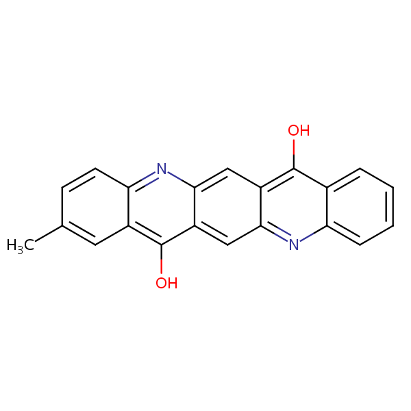 Quino[2,3-b]acridine-7,14-dione, 5,12-dihydro-2-methyl- structural formula