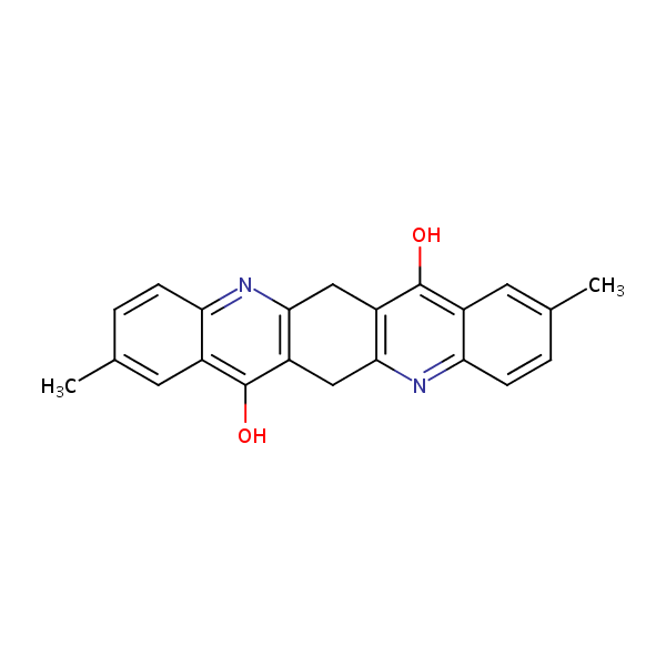 Quino[2,3-b]acridine-7,14-dione, 5,6,12,13-tetrahydro-2,9-dimethyl- structural formula