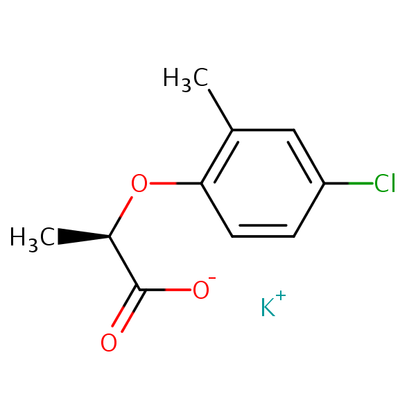 (+)-(R)-2-(4-chloro-2-methylphenoxy) propanoic acid, potassium salt structural formula