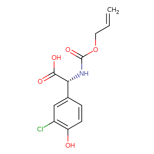 (R)-(((Allyloxy)carbonyl)amino)(3-chloro-4-hydroxyphenyl)acetic acid structural formula