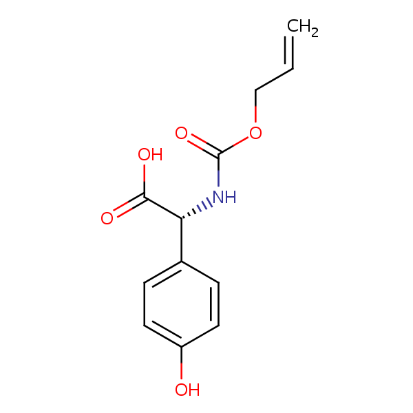 (R)-((Allyloxy)carbonylamino)(4-hydroxyphenyl)acetic acid structural formula