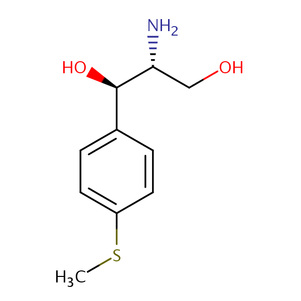 (R*,R*)-(1)-2-Amino-1-(p-(methylthio)phenyl)propane-1,3-diol structural formula