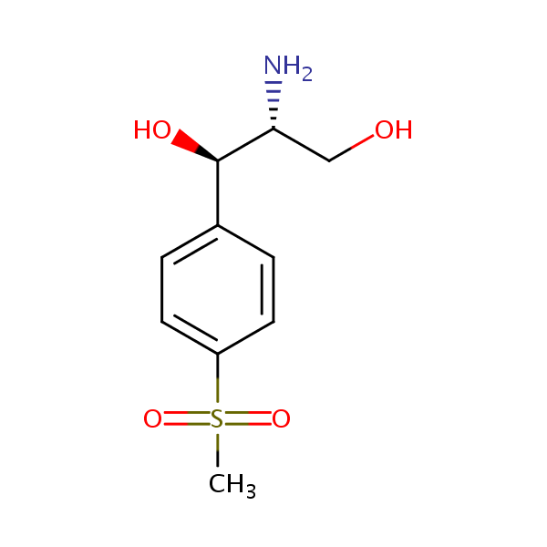(R(R*,R*))-2-Amino-1-(p-(methylsulphonyl)phenyl)propane-1,3-diol structural formula