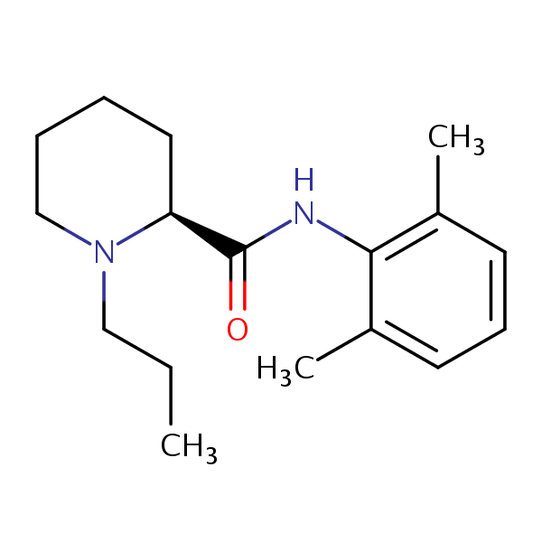 Ropivacaine structural formula