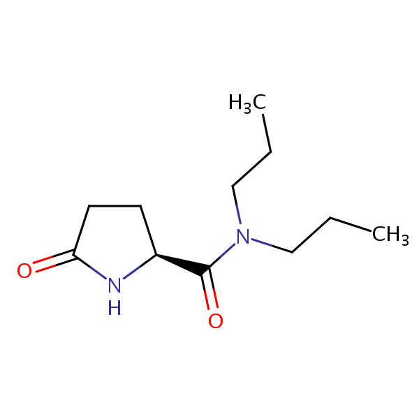 (S)-5-Oxo-N,N-dipropylpyrrolidine-2-carboxamide structural formula