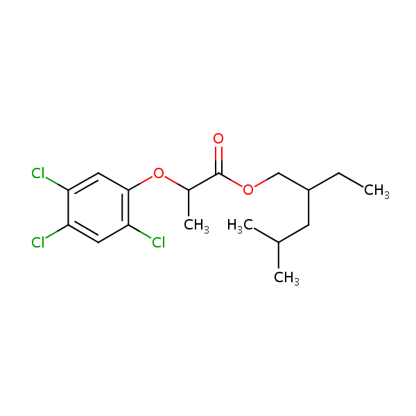 Silvex, isooctyl (2-ethyl-4-methylpentyl) ester structural formula