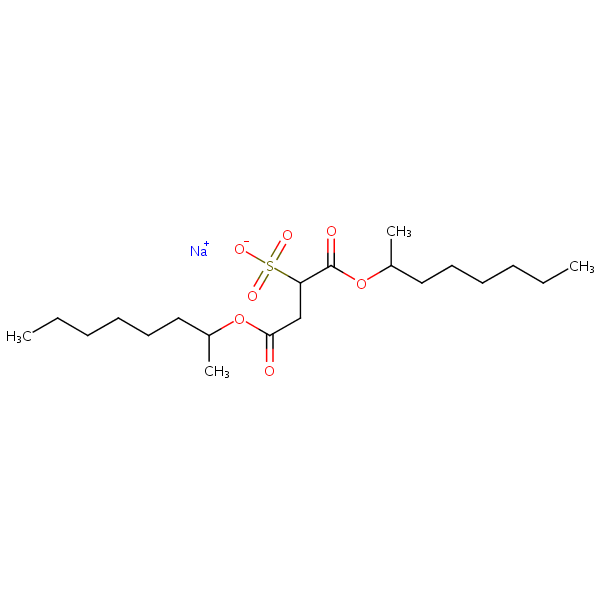 Sodium 1,4-bis(1-methylheptyl) sulfosuccinate structural formula