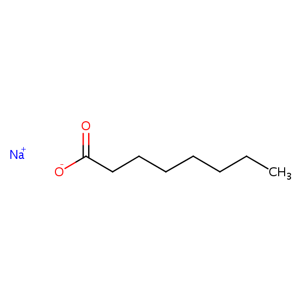 Sodium octanoate structural formula