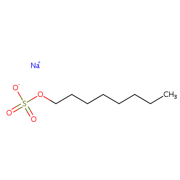 Sodium octyl sulfate structural formula