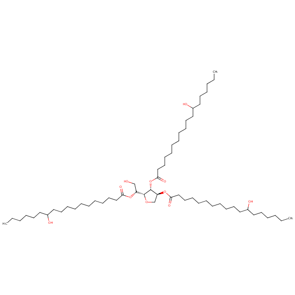 Sorbitan, tris(12-hydroxyoctadecanoate) structural formula
