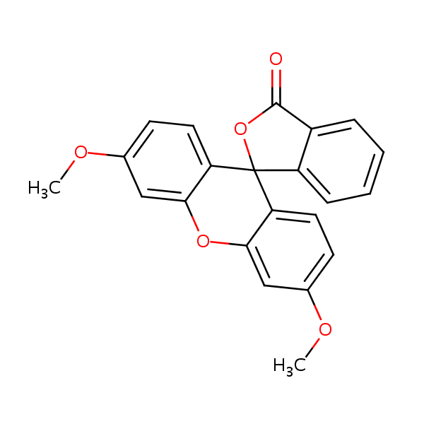 Spiro[isobenzofuran-1(3H),9’-[9H]xanthen]-3-one, 3’,6’-dimethoxy- structural formula