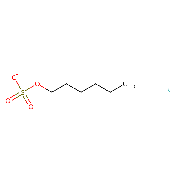 Sulfuric acid, monohexyl ester, potassium salt structural formula