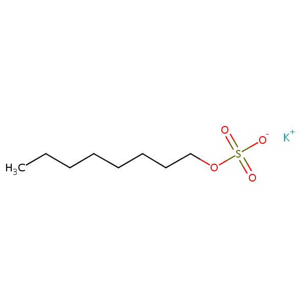 Sulfuric acid, monooctyl ester, potassium salt structural formula