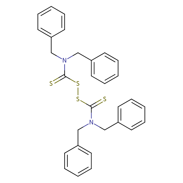 Tetrabenzylthiuram disulfide structural formula