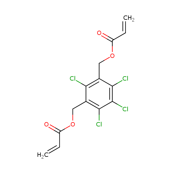 (Tetrachloro-1,3-phenylene)bismethylene diacrylate structural formula