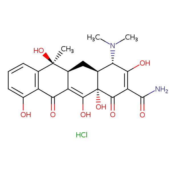 Tetracycline hydrochloride structural formula