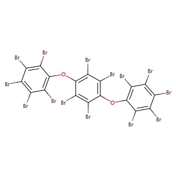 Tetradecabromo-1,4-diphenoxybenzene structural formula