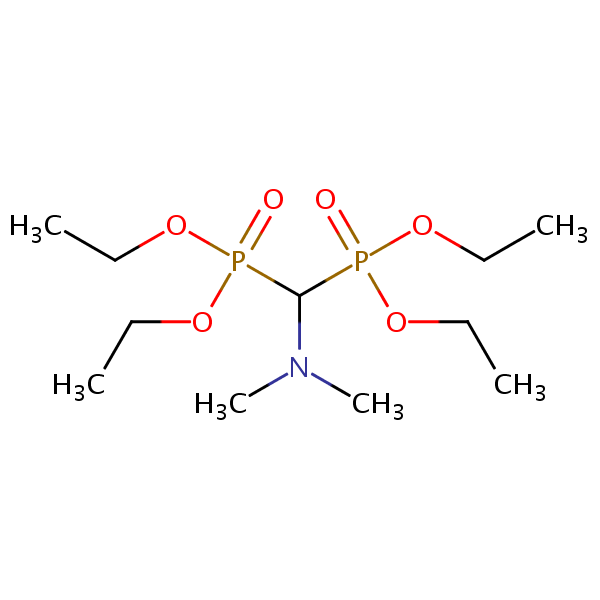 Tetraethyl ((dimethylamino)methylene)bisphosphonate structural formula