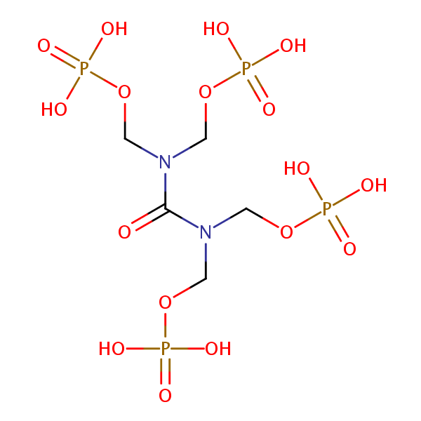 Tetrakis[(phosphonooxy)methyl]urea structural formula