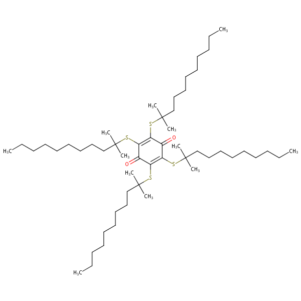 Tetrakis(tert-dodecylthio)-p-benzoquinone structural formula