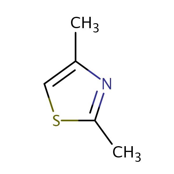 Thiazole, 2,4-dimethyl- structural formula
