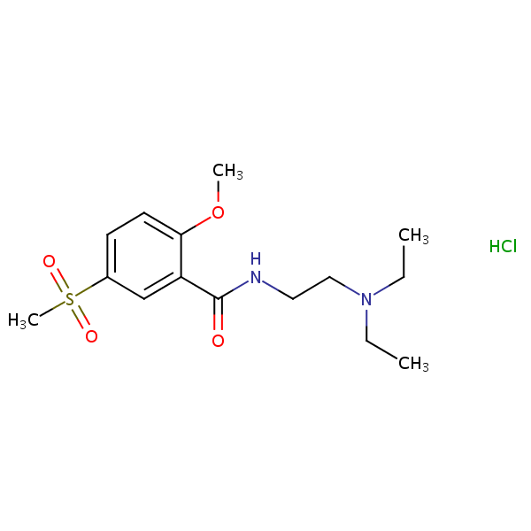 Tiapride hydrochloride structural formula