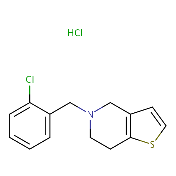 Ticlopidine hydrochloride structural formula