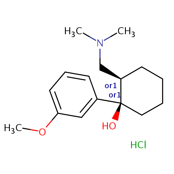 Tramadol hydrochloride structural formula
