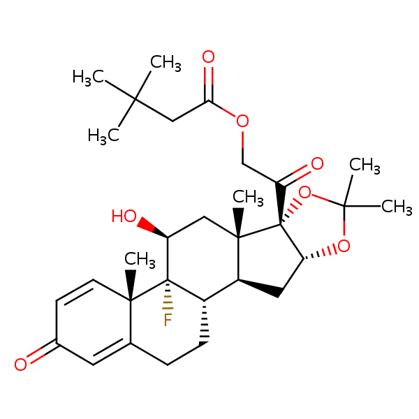 Triamcinolone hexacetonide structural formula
