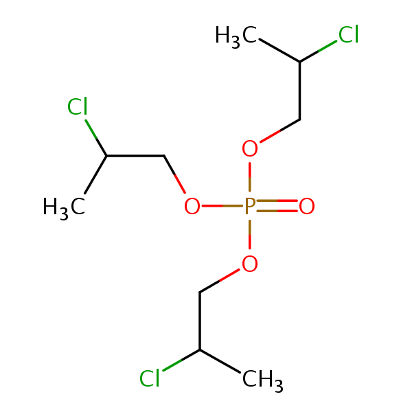 Tris(2-chloropropyl) phosphate structural formula